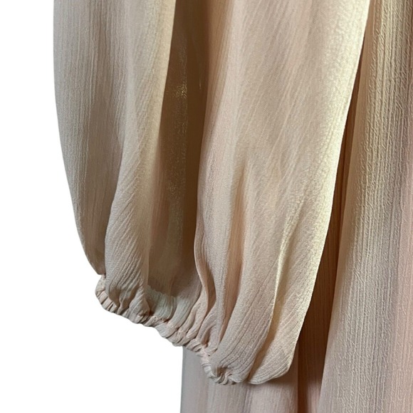 Lulus Enchant My Love Dress XS Blush Pink VNeck Ruched Maxi Dress Elegant Formal - Picture 9 of 14